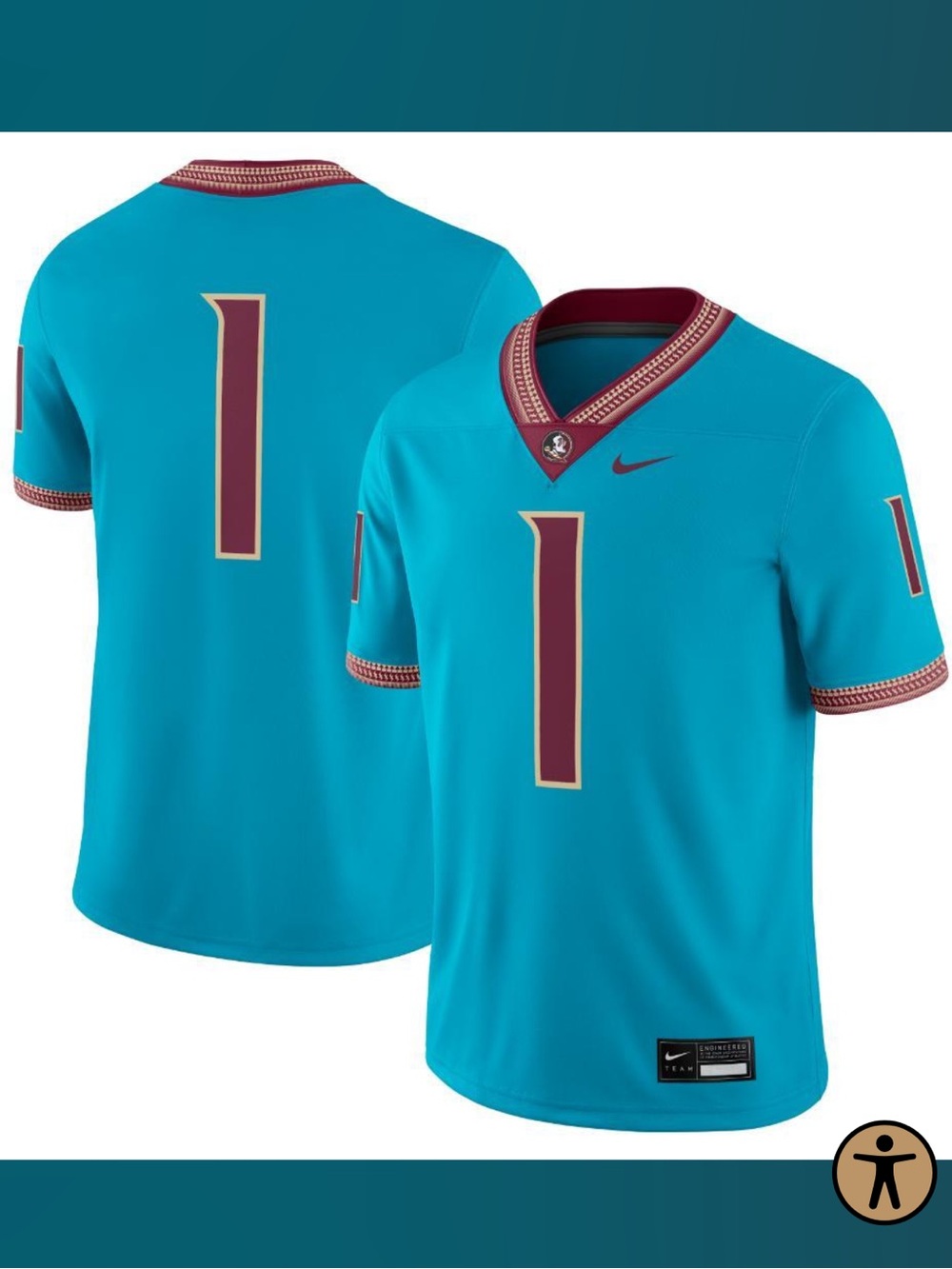 Florida State Nike #1 Game Football Jersey p